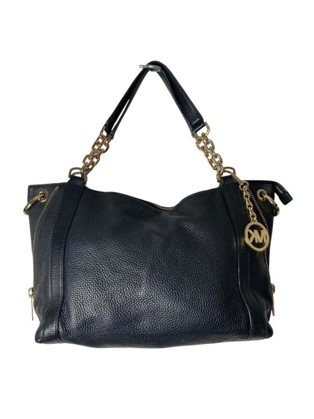 Michael Kors Handbag Pebbled Leather Black Zippers 15x10x5